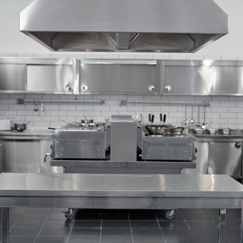 Steel commercial kitchen.